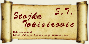 Stojka Topisirović vizit kartica